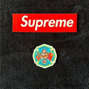 Supreme Red Logo and Chinatown Graphic Stickers